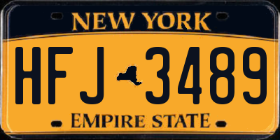 NY license plate HFJ3489
