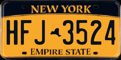 NY license plate HFJ3524