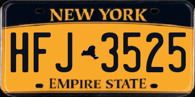 NY license plate HFJ3525