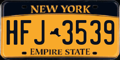 NY license plate HFJ3539