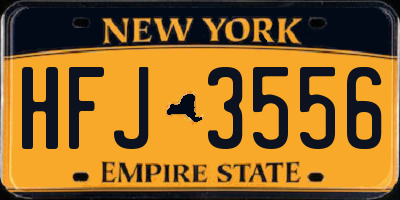 NY license plate HFJ3556