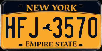 NY license plate HFJ3570