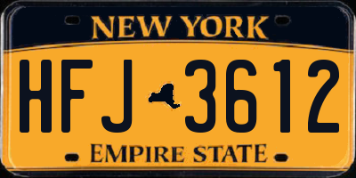 NY license plate HFJ3612