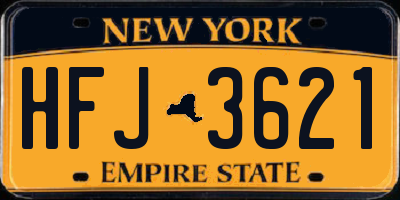 NY license plate HFJ3621