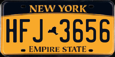 NY license plate HFJ3656