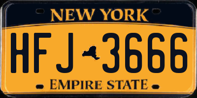 NY license plate HFJ3666