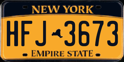 NY license plate HFJ3673