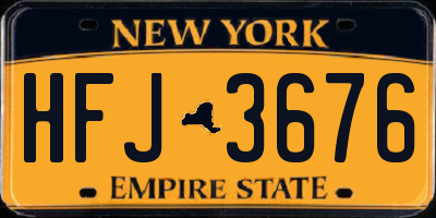 NY license plate HFJ3676