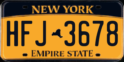 NY license plate HFJ3678