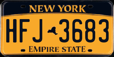 NY license plate HFJ3683