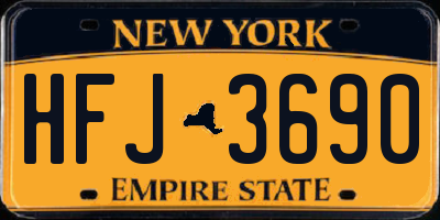 NY license plate HFJ3690