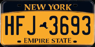 NY license plate HFJ3693