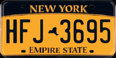 NY license plate HFJ3695