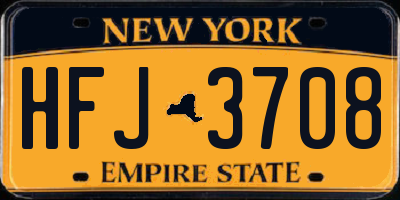 NY license plate HFJ3708