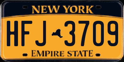 NY license plate HFJ3709