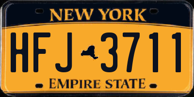 NY license plate HFJ3711