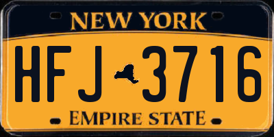 NY license plate HFJ3716