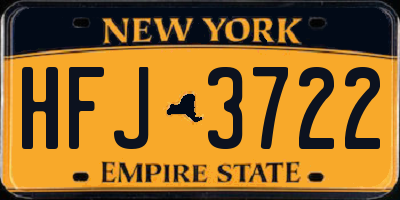 NY license plate HFJ3722