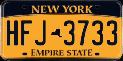 NY license plate HFJ3733