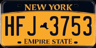 NY license plate HFJ3753