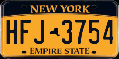NY license plate HFJ3754