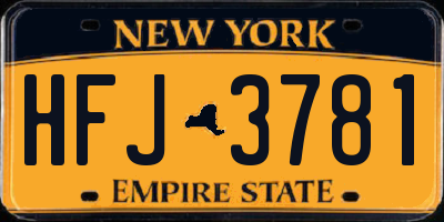 NY license plate HFJ3781