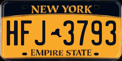 NY license plate HFJ3793