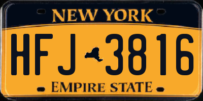 NY license plate HFJ3816