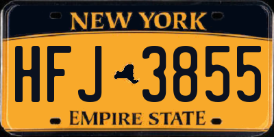 NY license plate HFJ3855