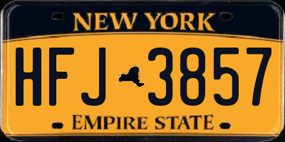 NY license plate HFJ3857