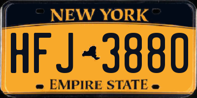 NY license plate HFJ3880