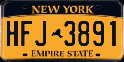 NY license plate HFJ3891