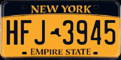 NY license plate HFJ3945