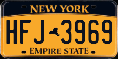 NY license plate HFJ3969