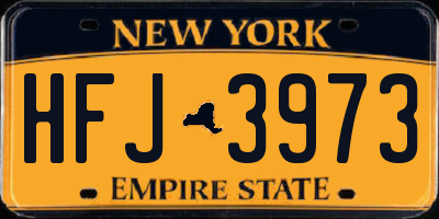 NY license plate HFJ3973