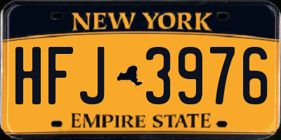NY license plate HFJ3976