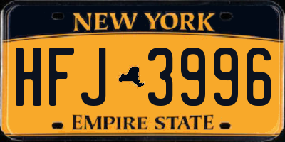 NY license plate HFJ3996