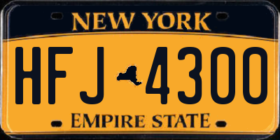 NY license plate HFJ4300