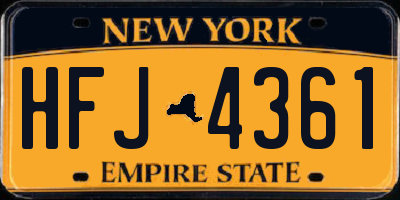 NY license plate HFJ4361