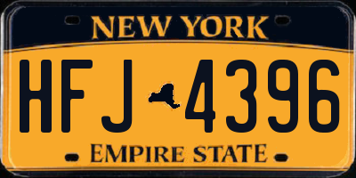 NY license plate HFJ4396