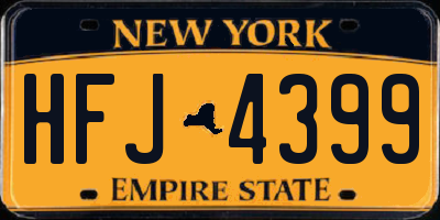 NY license plate HFJ4399