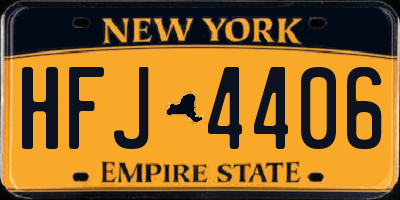 NY license plate HFJ4406