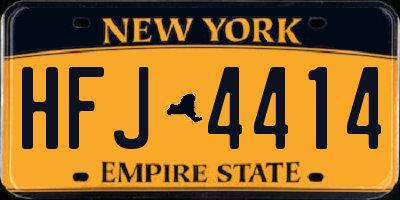 NY license plate HFJ4414