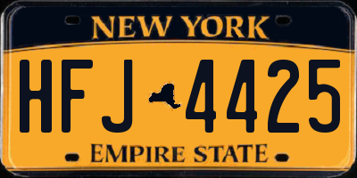 NY license plate HFJ4425