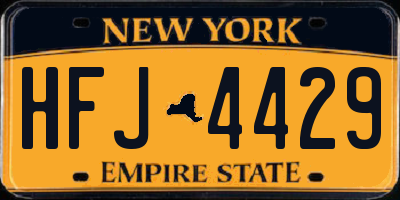 NY license plate HFJ4429
