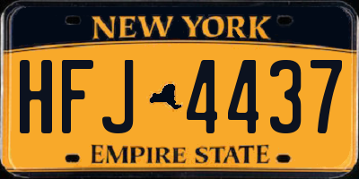 NY license plate HFJ4437
