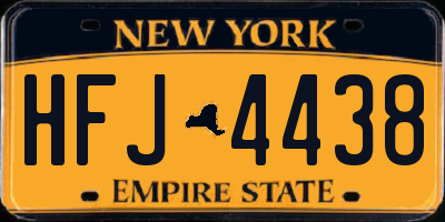 NY license plate HFJ4438