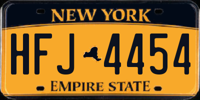 NY license plate HFJ4454
