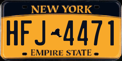 NY license plate HFJ4471