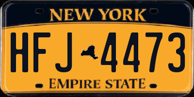 NY license plate HFJ4473